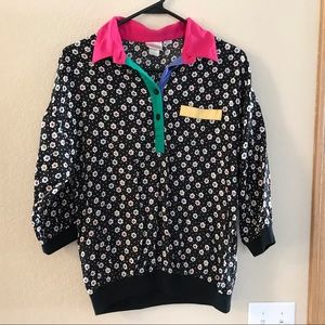 Vintage Floral Coloblock Top